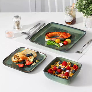 Stern 18 Piece Square Stoneware Dinnerware Set – Service for 6