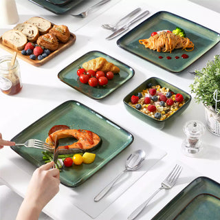 Stern 18 Piece Square Stoneware Dinnerware Set – Service for 6