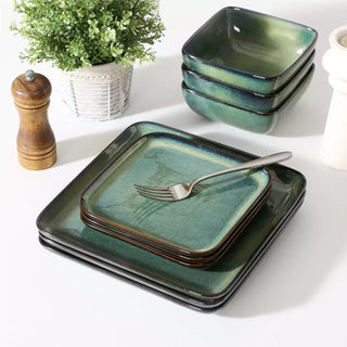 Stern 18 Piece Square Stoneware Dinnerware Set – Service for 6