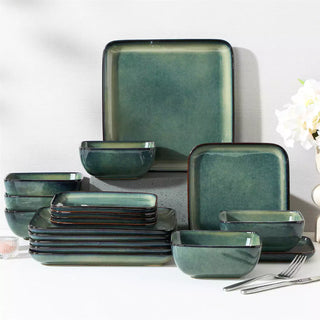 Stern 18 Piece Square Stoneware Dinnerware Set – Service for 6