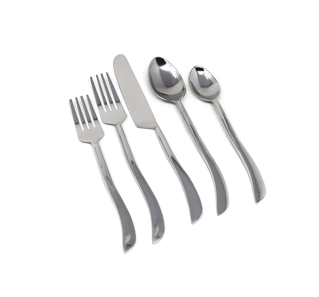 20 Pc Flatware Set with Swiveled Handles - Service for 4 - Dishwasher Safe