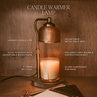 Gold and Glass Electric Candle Warmer Lamp with Timer