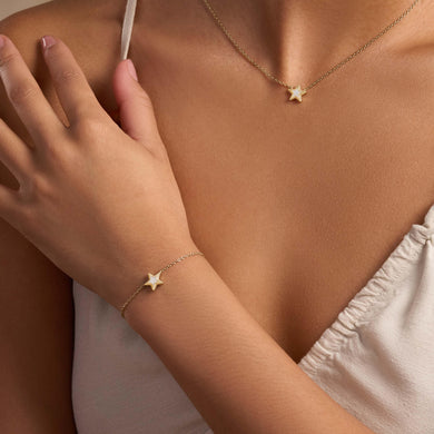 Rainbow Moonstone Star Gold Bracelet – Illuminated Journey