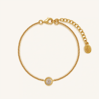Moonstone Evil Eye Gold Bracelet – Lunar Harmony