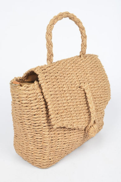 Faux Straw Woven Clutch – Natural Summer & Resort Handbag