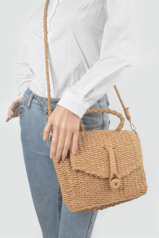 Faux Straw Woven Clutch – Natural Summer & Resort Handbag