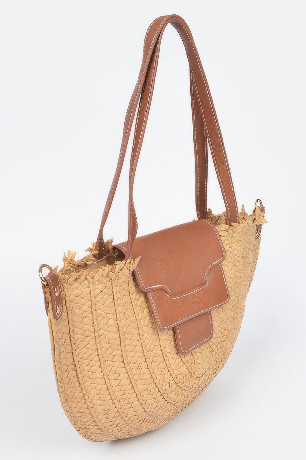 Faux Straw Crossbody Bag – Woven Summer Shoulder Bag