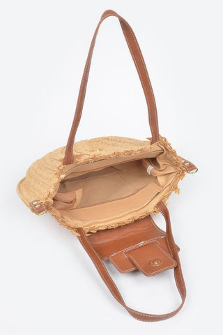 Faux Straw Crossbody Bag – Woven Summer Shoulder Bag