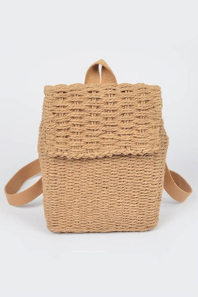 Woven Cotton Mini Backpack – Casual Travel & Everyday Bag