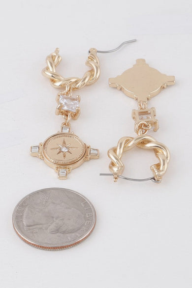 Twisted Shining Star Drop Earrings – Celestial Statement Jewelry