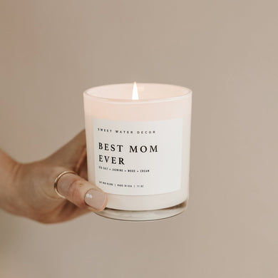 Best Mom Ever! Soy Candle - White Jar - 11 oz (Spa Day)