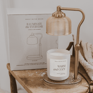 Gold and Glass Electric Candle Warmer Lamp with Timer