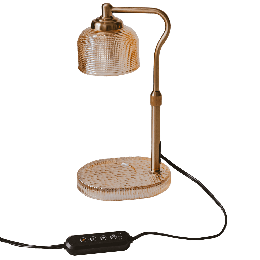Gold and Glass Electric Candle Warmer Lamp with Timer