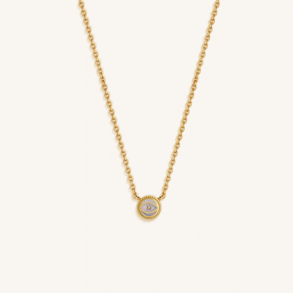 Moonstone Evil Eye Gold Necklace – Celestial Shield
