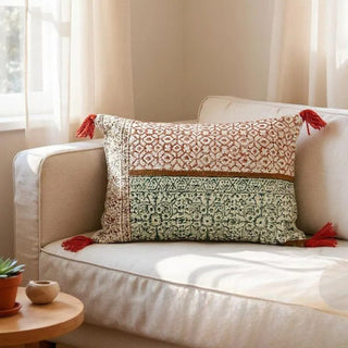 Hand Block Print Rectangular Throw Pillow – Artisan Cotton Home Decor