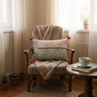 Hand Block Print Rectangular Throw Pillow – Artisan Cotton Home Decor