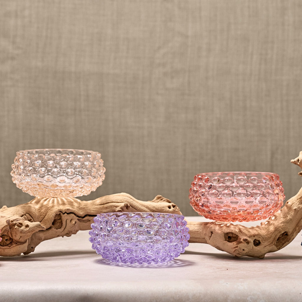 Hobnail Glass Bowl in Lilac Bloom – Small