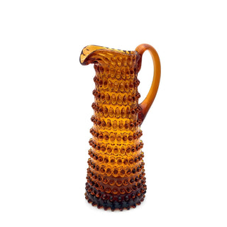 Hobnail Glass Jug in Saffron Light – Tall 1.2 Liter