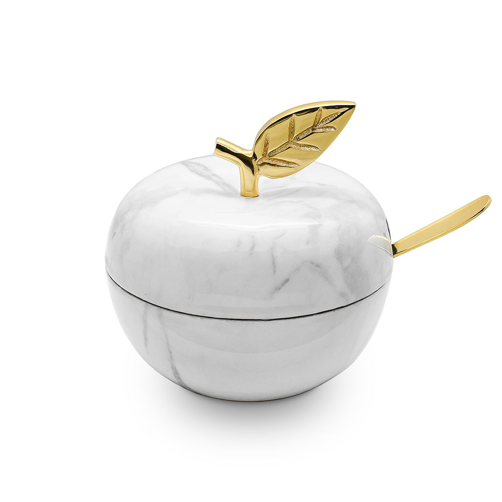 White Marble Honey Dish