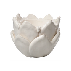 Artichoke Cachepot – Handmade Italian Ceramic Cachepot in White, Aqua, Yellow, Cobalt & Green