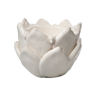 Artichoke Cachepot – Handmade Italian Ceramic Cachepot in White, Aqua, Yellow, Cobalt & Green