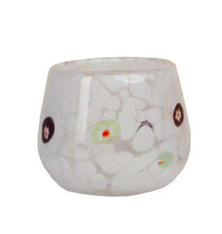 Torcello Millefiori & Stripes Votive – Decorative Italian Style Glass Candle Holder