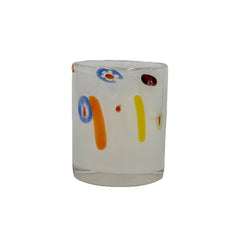 Torcello Millefiori & Stripes Tumbler – Mouth-Blown Decorative Italian Style Glass