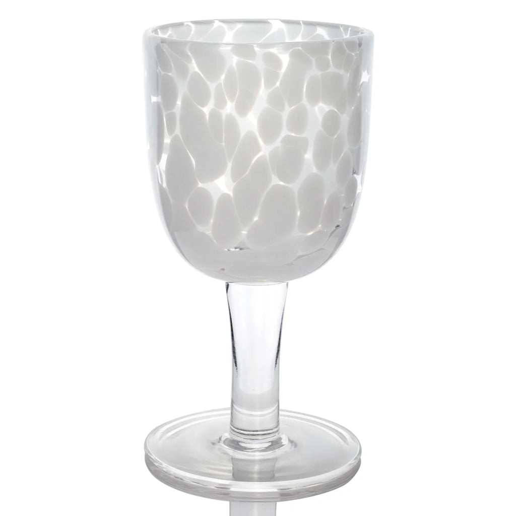 Torcello Spotted Rosa Wine Glass – Mouth-Blown Decorative Italian Style Glassware