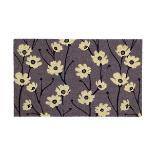 Wild Flowers Gray Natural Coir Doormat