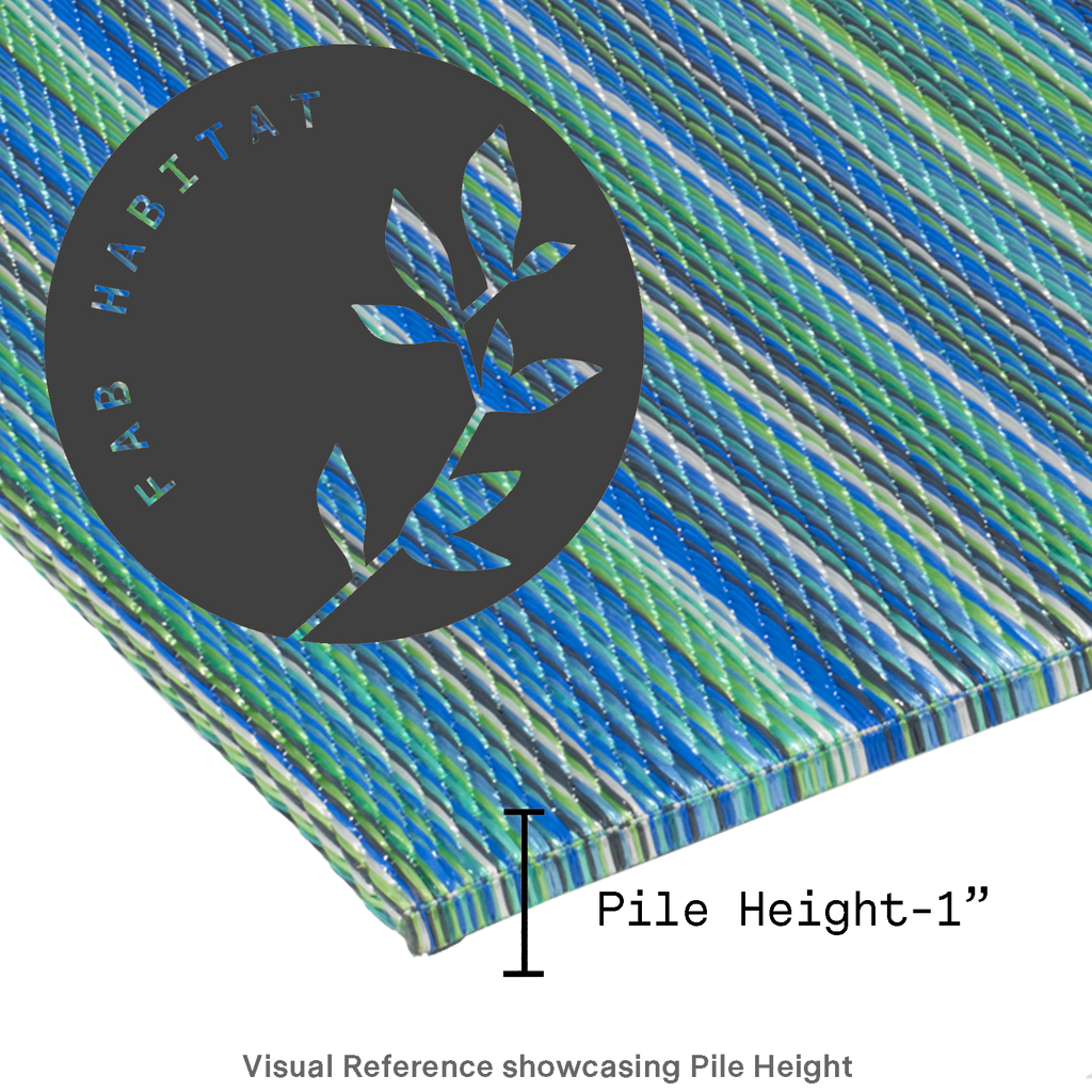 Cancun Turquoise & Moss Green Recycled Plastic Outdoor Doormat – 24″ x 36″
