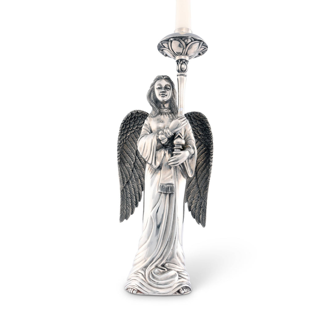 Pewter Angel Candlestick - Tall