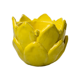 Artichoke Cachepot – Handmade Italian Ceramic Cachepot in White, Aqua, Yellow, Cobalt & Green