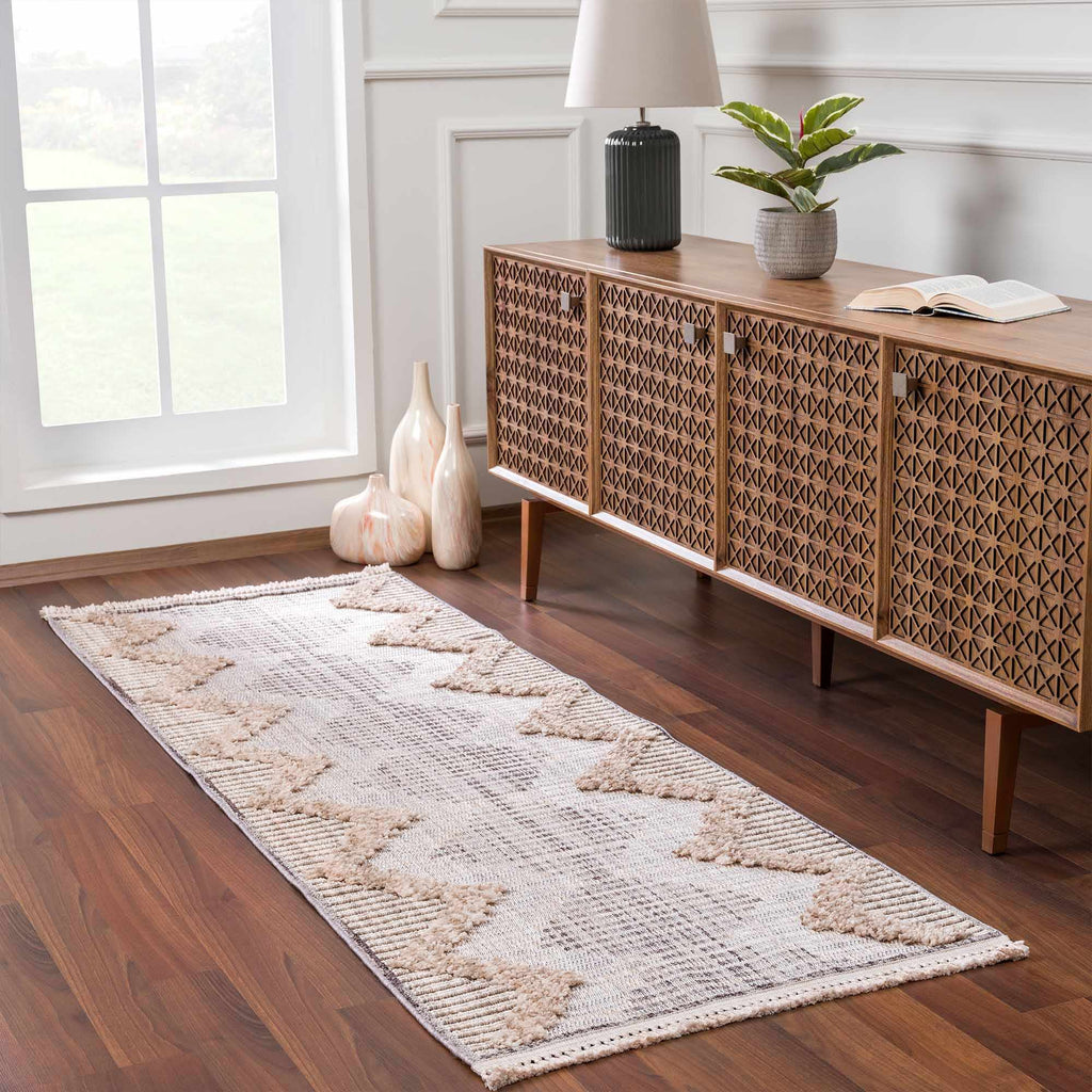 Maulawin High Low Rustic Rug – Textured Vintage Living Room Carpet
