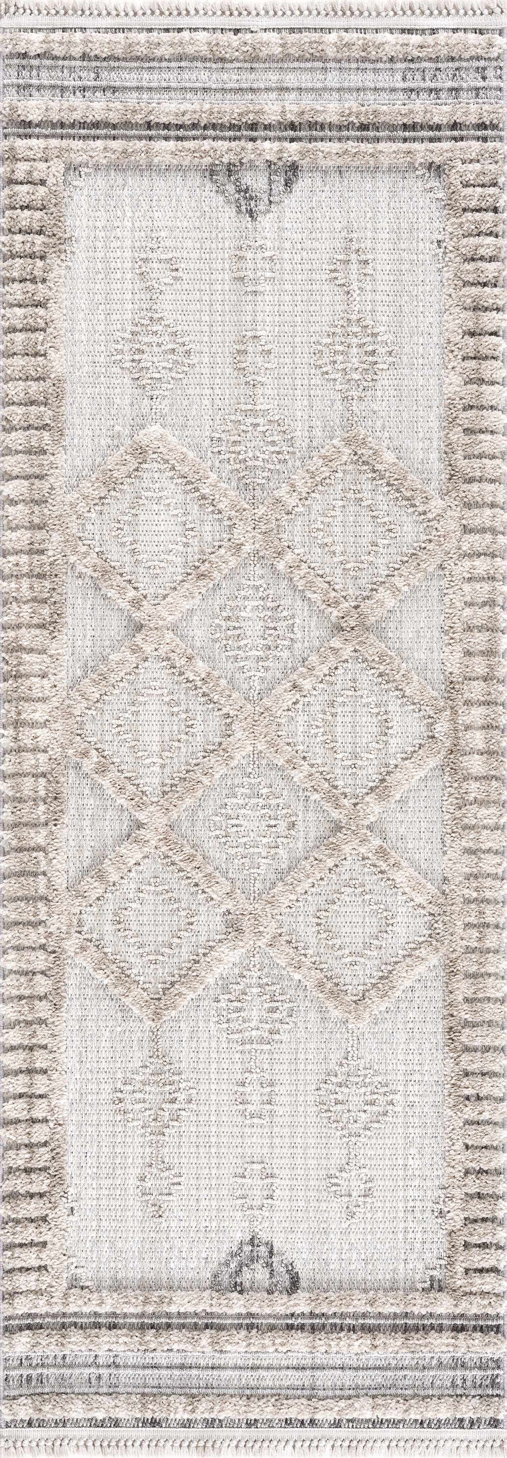 Amaga High Low Rustic Rug – Textured Modern Washable Area Carpet