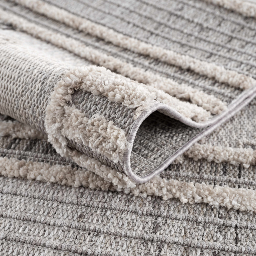 Amaga High Low Rustic Rug – Textured Modern Washable Area Carpet