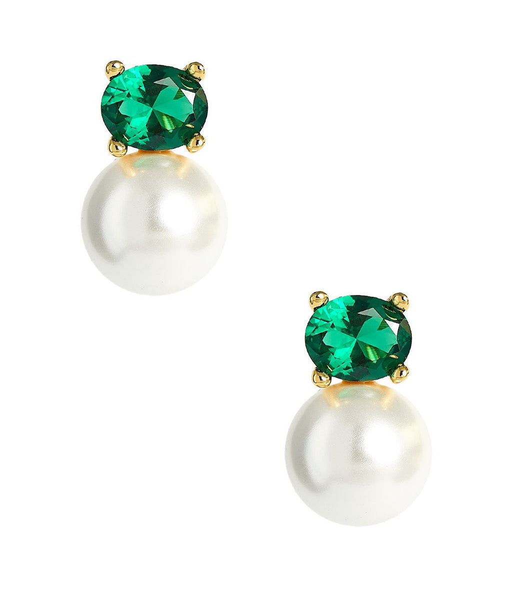 Abby 18K Gold Plated Double Ball Earrings