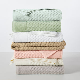 Grayson Cotton Diamond Waffle Weave Bath Towel Set