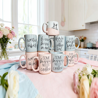 Hippity Hoppity Give Me Coffee Mug – Speckled Easter Bunny Ceramic Mug (16.23 oz)