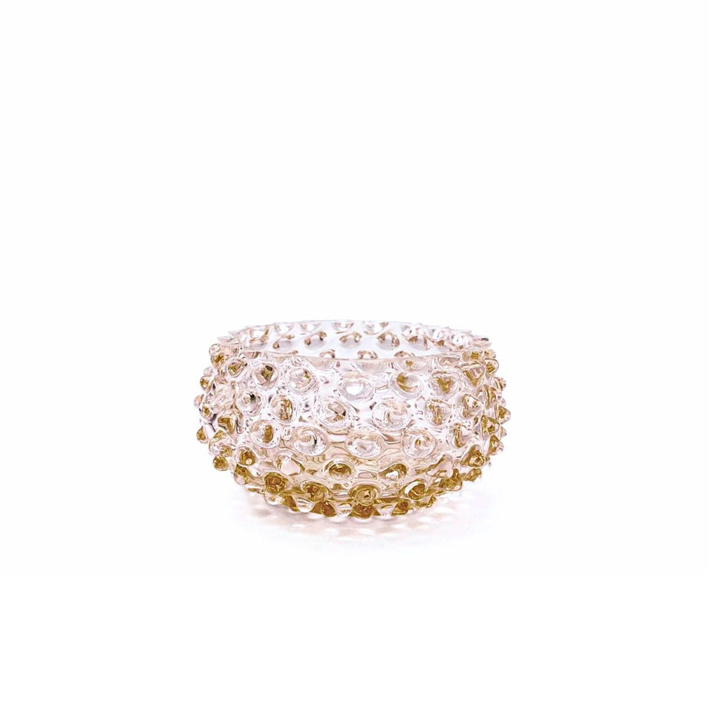 Hobnail Glass Bowl in Apricot Chiffon – Small