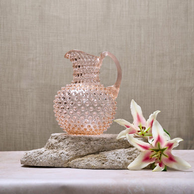 Hobnail Glass Creamer Jug – Apricot Chiffon, 1 Liter