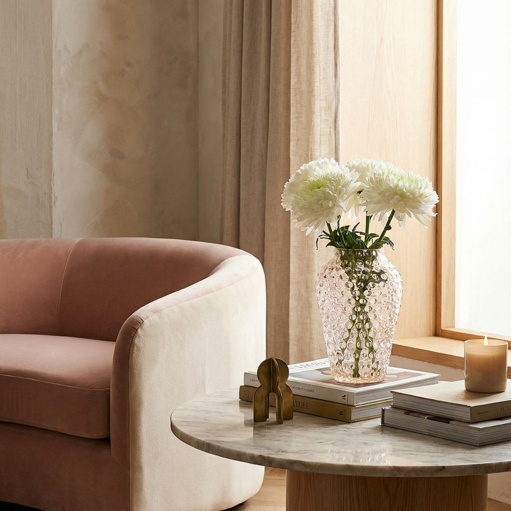 Hobnail Glass Vase in Apricot Chiffon – Barrel