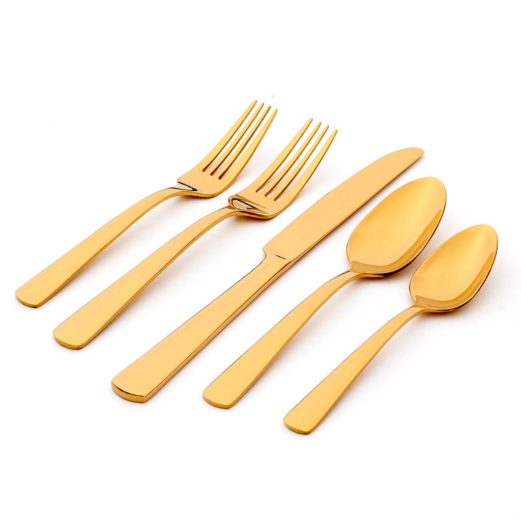 Oneida Aptitude Gold 20-Piece Flatware Set, 18/0 stainless steel