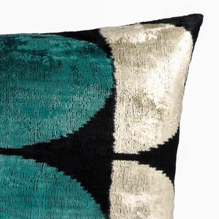 ArtDeco Silk Velvet Ikat Throw Pillow Cover, 16 x 24