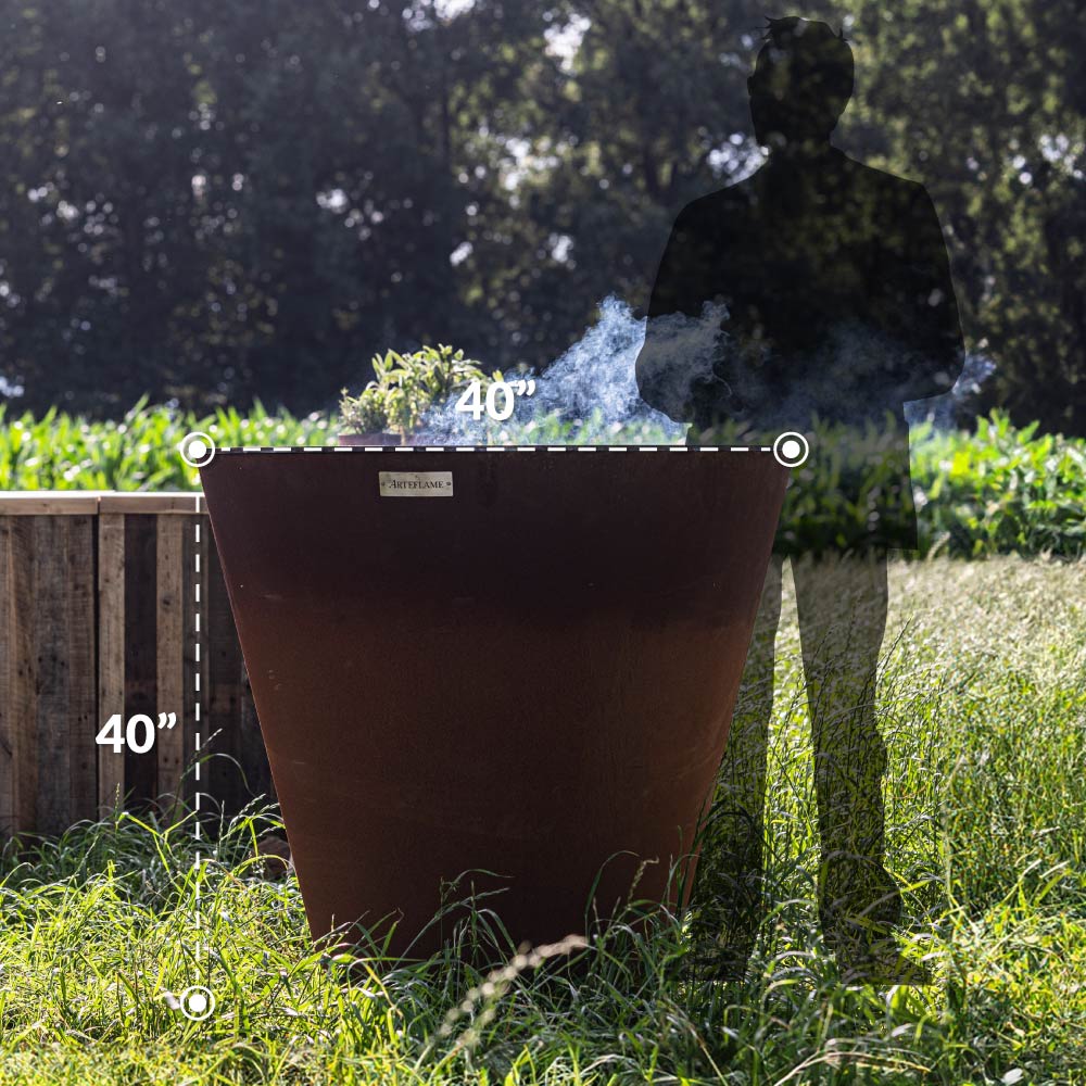 Arteflame Park Series Corten Patina Public Grill – 30