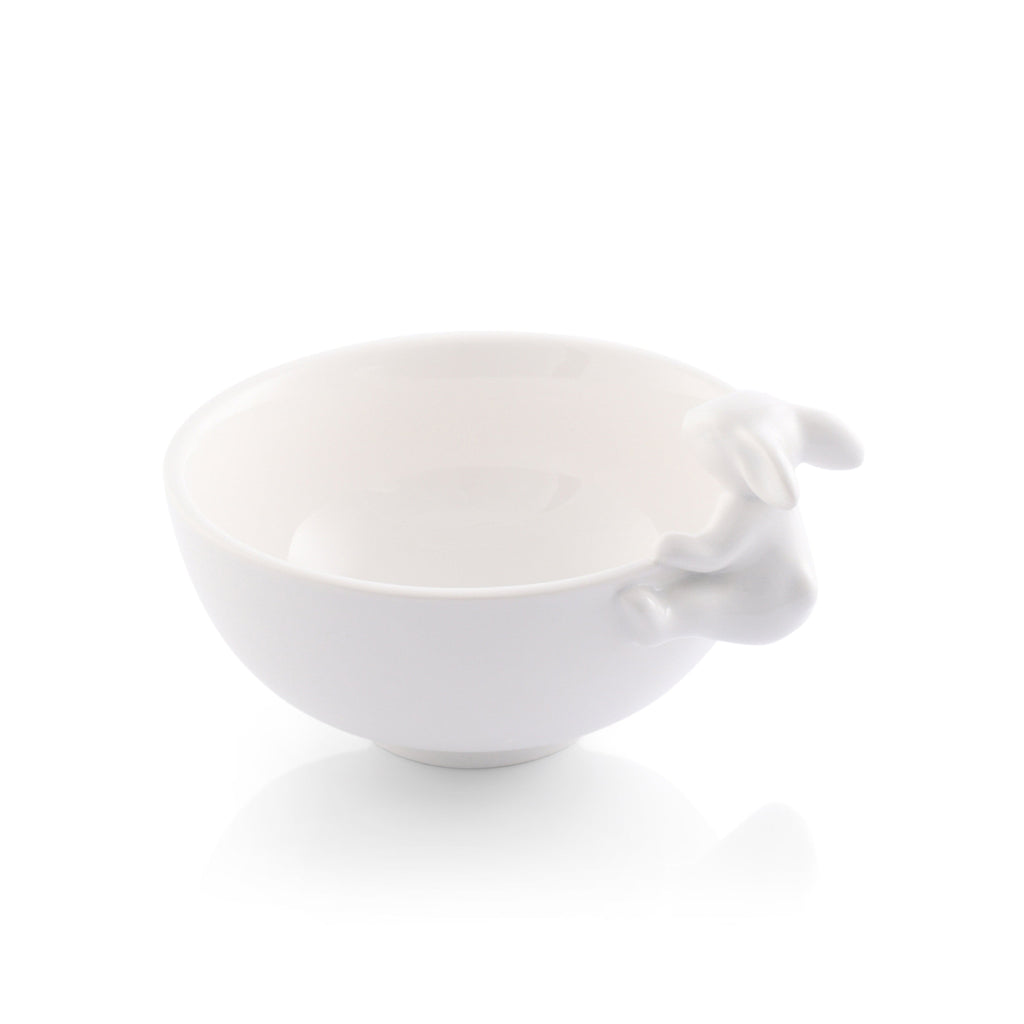 Porcelain Climbing Bunny Candy & Dip Bowl for Easter Table
