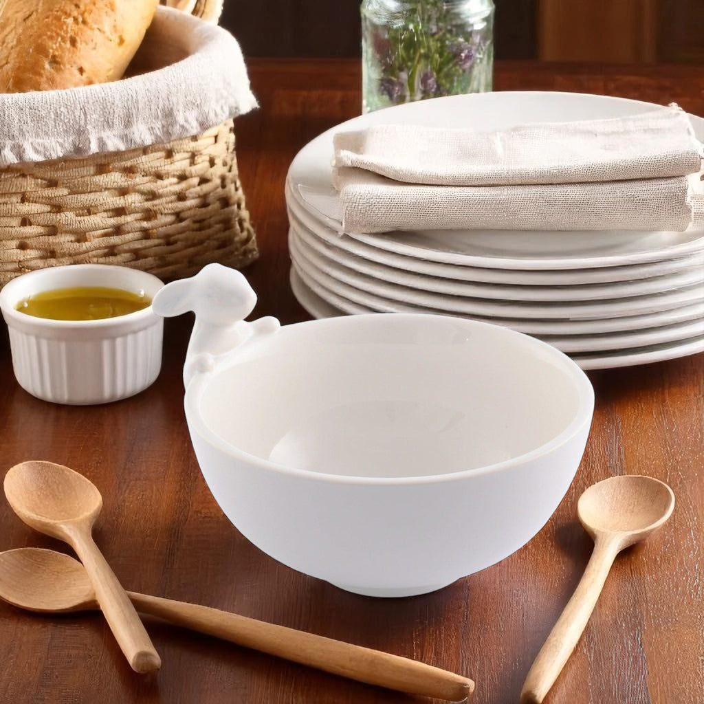 Porcelain Climbing Bunny Candy & Dip Bowl for Easter Table