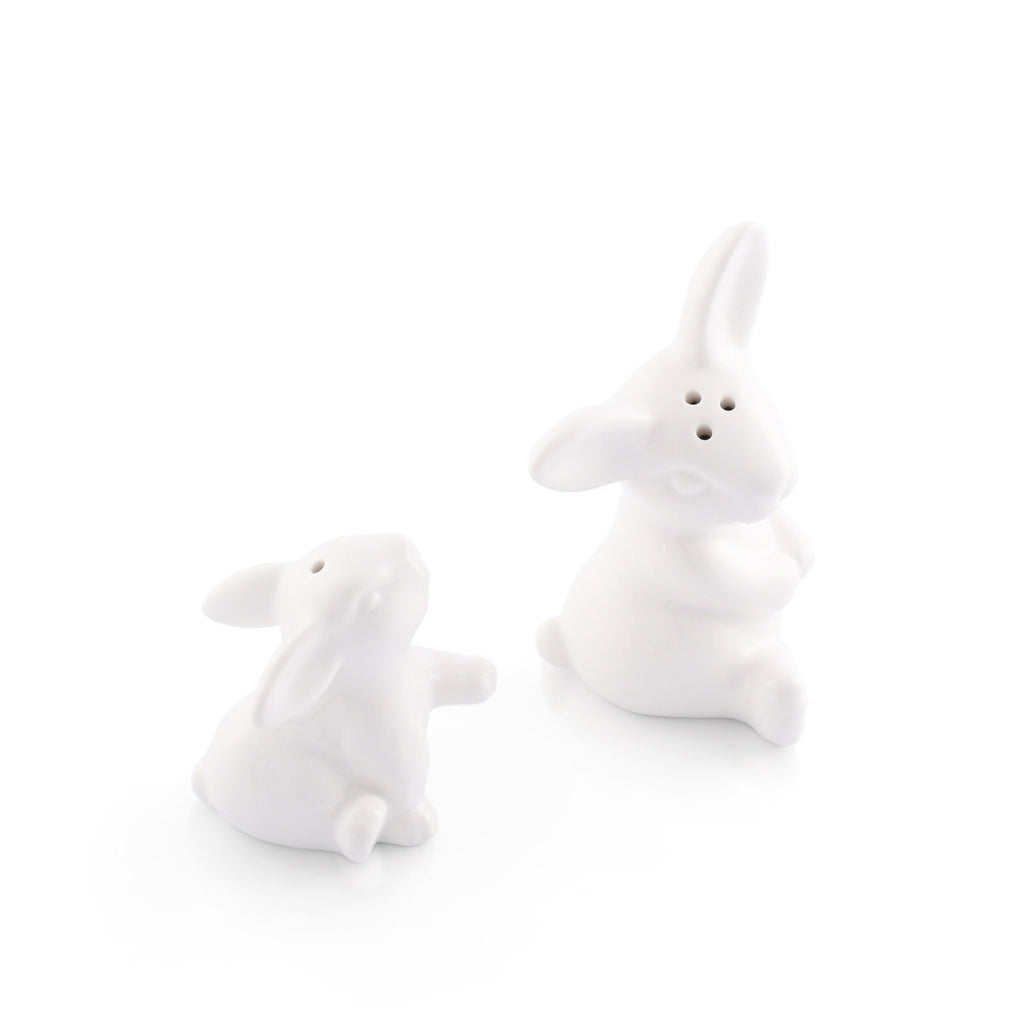 Porcelain Mother and Son Bunny Salt and Pepper Set