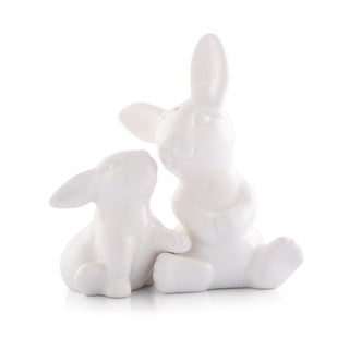 Porcelain Mother and Son Bunny Salt and Pepper Set
