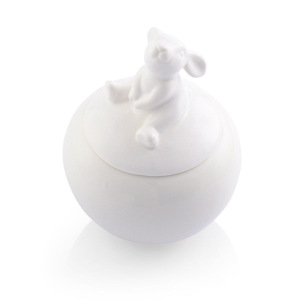 Porcelain Sitting Bunny Sugar Bowl for Easter Table