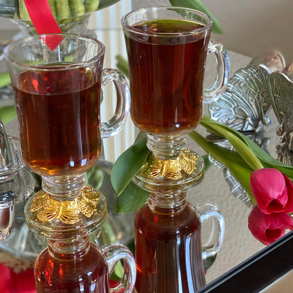 Butterfly 24K Gold Plated Glass Mug